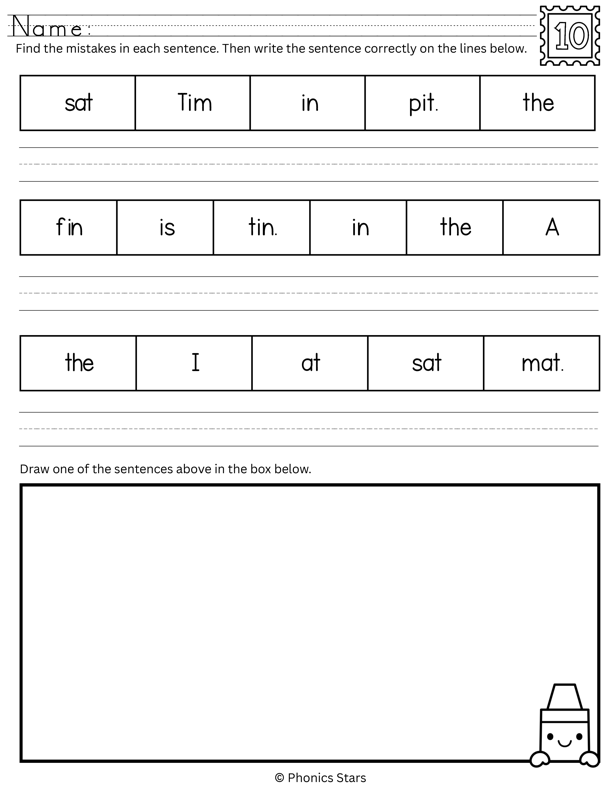Sentence Scramble Worksheet